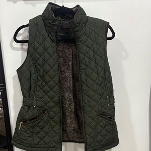 Tangerine Quilted Dark Green Vest
